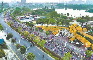 Луопинг маратон цъфти сред полета със златна рапица